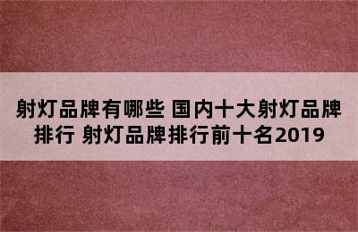 射灯品牌有哪些 国内十大射灯品牌排行 射灯品牌排行前十名2019